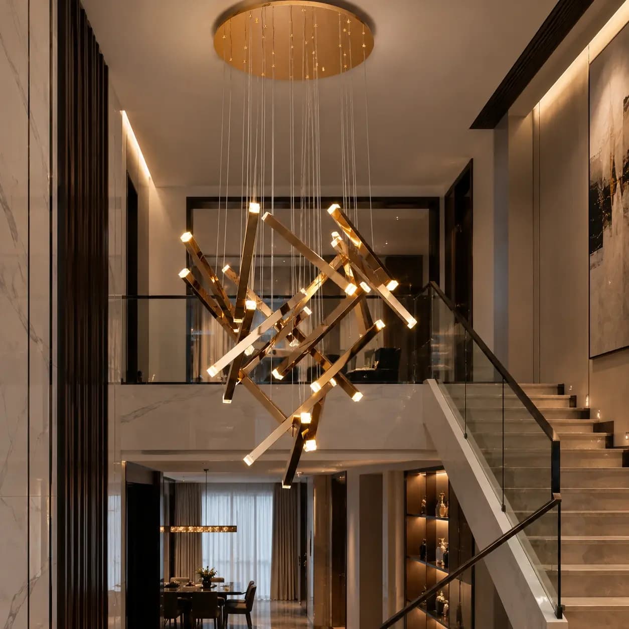 Decorative Double Height Chandelier
